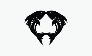 bass fish silhouette, big fish outline, bold fish profile, freshwater fish vector, black white bass, spiny fin shape, side view bass