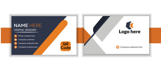 Business card design template, Clean professional business card template.

