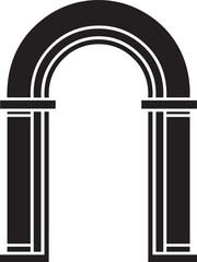 Arch Door Silhouette Vector – Classic Curved Entry Illustration