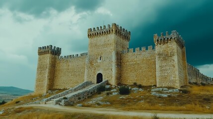 Fototapeta premium Ancient fortress under dramatic skies