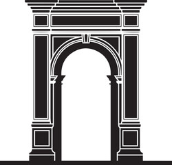 Arch Door Silhouette Vector – Classic Curved Entry Illustration