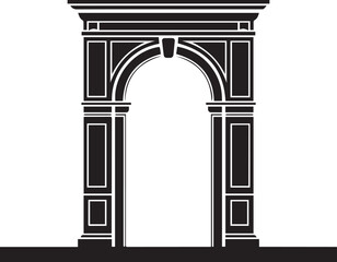 Arch Door Silhouette Vector – Classic Curved Entry Illustration