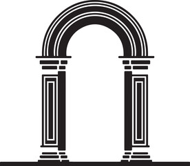 Arch Door Silhouette Vector – Classic Curved Entry Illustration
