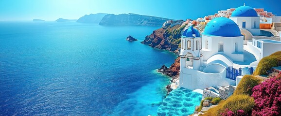 Santorini, Greece. Scenic Coastal View