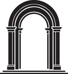 Arch Door Silhouette Vector – Classic Curved Entry Illustration