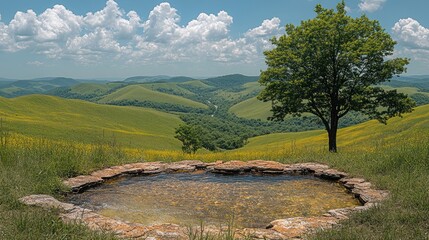 Obraz premium Scenic natural pool high view