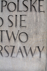A historic plaque on the wall at Nowy Świat 69 in Warsaw, Poland, marking the headquarters of the...