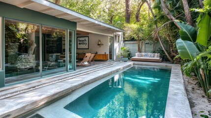 Tropical Modern Pool House