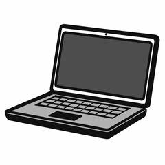 Laptop Computer Icon Vector Illustration Portable Digital Device for Technology and Workstation Graphics

