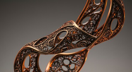 Fototapeta premium Ornate metallic sculpture with intricate pattern