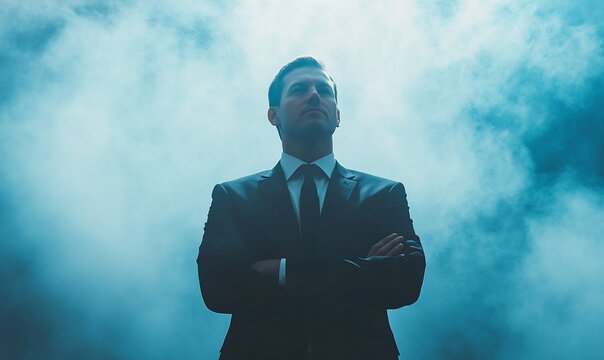 Businessman confronts the future