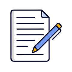 Document with Pencil Icon Representing Contract and Agreement Editing