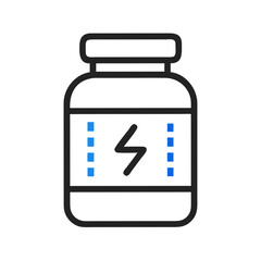 Obraz premium Energy Supplement Jar Icon – Pre-Workout and Fitness Boost Symbol Vector