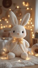Soft cream rabbit plush