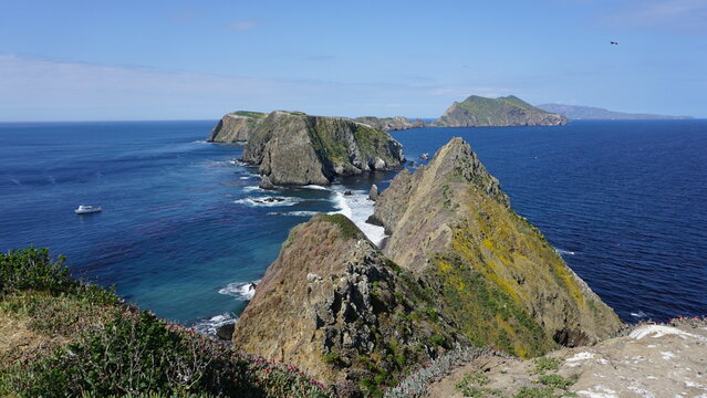 View from Inspiration Point of the Anacapa Islands in the Channel Islands Nation Park of California