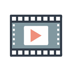 Film Strip with Play Icon – Video Content Media Symbol Vector