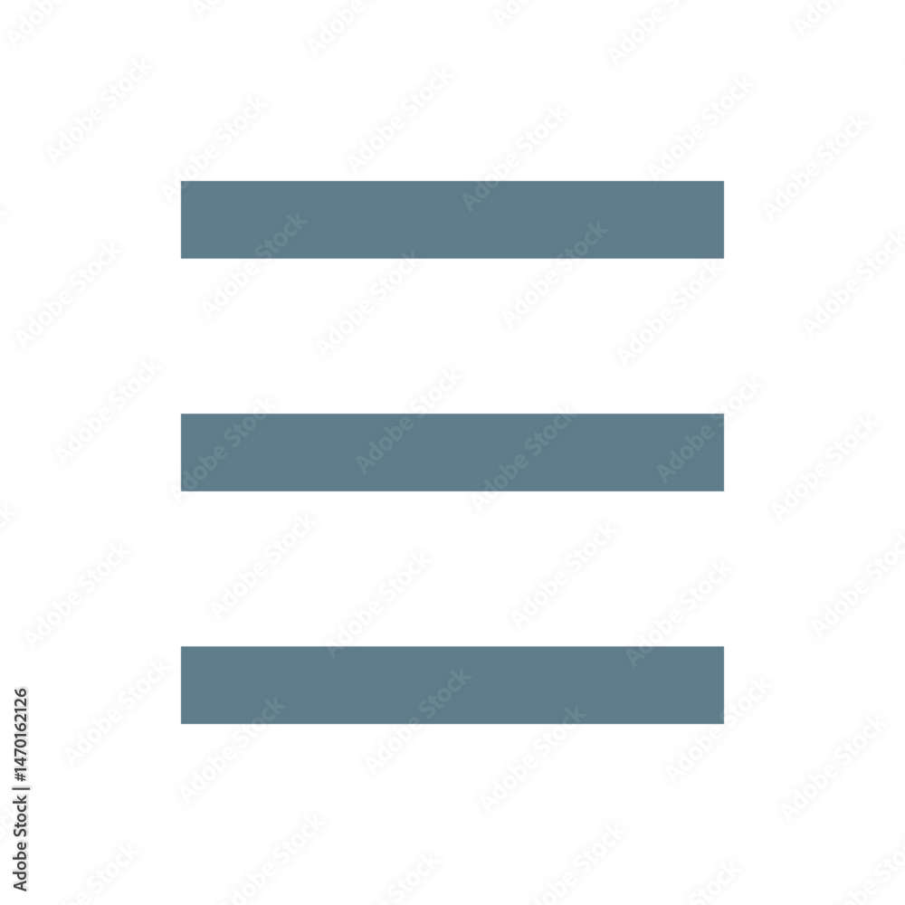 Poster three horizontal gray bars evenly spaced on a white background creating a simple abstract graphic el