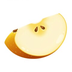 Fototapeta premium Yellow Pear Slice on White Background