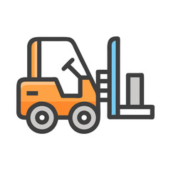 Naklejka premium Forklift Truck Icon – Material Handling, Warehouse, and Transportation Symbol