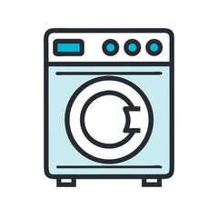 Front-Loading Washing Machine Icon – Laundry, Home Appliance, and Cleaning Symbol
