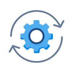 Gear Exchange Icon &ndash; System Workflow, Process Flow, and Operations Symbol