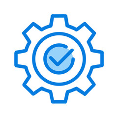Obraz premium Gear with Checkmark Icon – System Optimization, Performance, and Efficiency Symbol