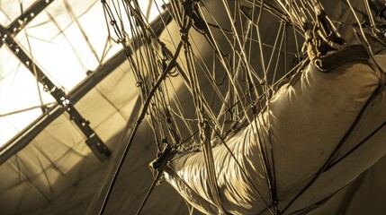 Vintage ship rigging detail