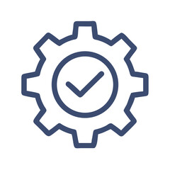 Gear with Checkmark Icon – System Settings, Configuration, and Control Symbol