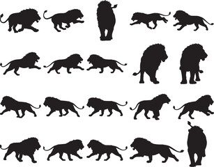 Black Lion Silhouette Variations