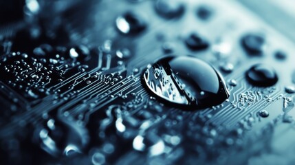 Water droplets on circuit board (1)