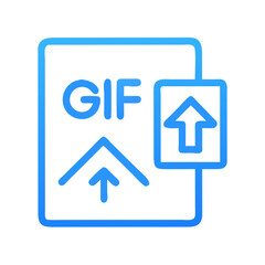 GIF Upload Icon &ndash; Animated Media Submission, File Sharing, and Digital Content Symbol