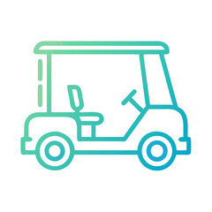 Naklejka premium Golf Cart or Resort Shuttle Icon – Transportation, Leisure, and Resort Symbol