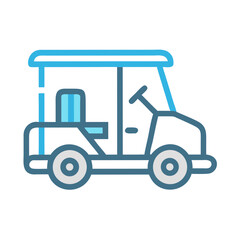 Fototapeta premium Golf Cart or Resort Shuttle Icon – Transportation, Leisure, and Resort Symbol