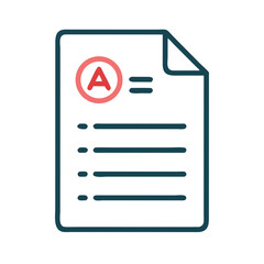 Fototapeta premium Graded Exam Paper Icon – Academic Assessment, Results, and Evaluation Symbol