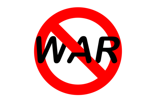 Red Isolated stop war Not Allowed sign, Prohibition sign or stop war sign illustration in PNG isolated on transparent background