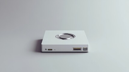 Fototapeta premium Modern, square, white device with circular element