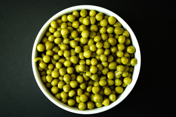 Bowl of Cooked Fresh Sweet Garden Peas