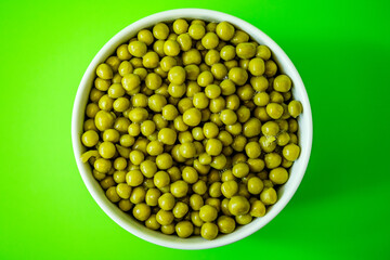Bowl of Cooked Fresh Sweet Garden Peas