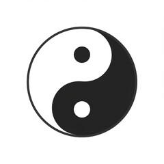 Yin Yang Symbol Black and White Circular Design