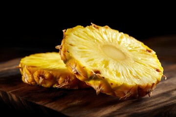 Pineapple Slice on Wood