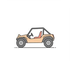 Fototapeta premium Beige Off Road Vehicle Illustration