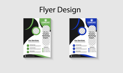 Corporate modern layout A4 flyer with vector shapes template for commercial business