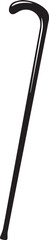 Walking Stick Silhouette Black Vector | Elderly Support Stick Clipart Vector