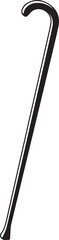 Walking Stick Silhouette Black Vector | Elderly Support Stick Clipart Vector