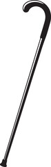 Walking Stick Silhouette Black Vector | Elderly Support Stick Clipart Vector