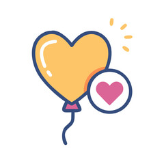 Heart Balloon Icon Representing Positive Feedback &ndash; Vector Appreciation and Support Symbol