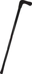 Walking Stick Silhouette Black Vector | Elderly Support Stick Clipart Vector