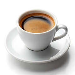 Obraz premium Aromatic Espresso in a Pristine White Cup and Saucer