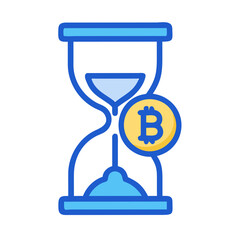 Hourglass with Bitcoin Representing Time Value &ndash; Vector Cryptocurrency and Finance Symbol