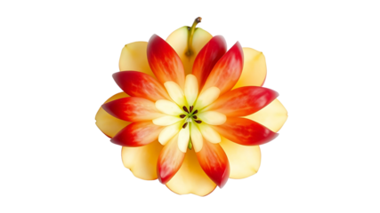 Apple flower art photography edible arrangement food styling fruit carving creative design healthy eating diet on transparent background